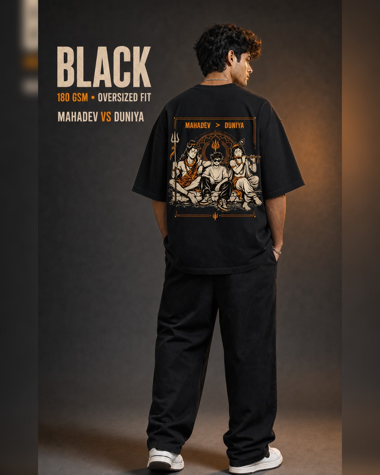 Mahadev Duniya Graphic Oversized T-Shirt – Shiva Krishna Edition