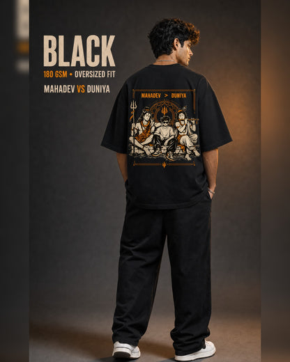 Mahadev Duniya Graphic Oversized T-Shirt – Shiva Krishna Edition