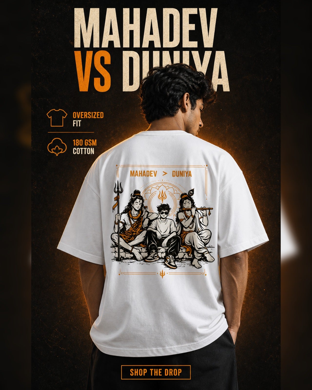 Mahadev Duniya Graphic Oversized T-Shirt – Shiva Krishna Edition