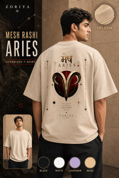 Mesh Rashi Aries Unisex Oversized Standard T-Shirt