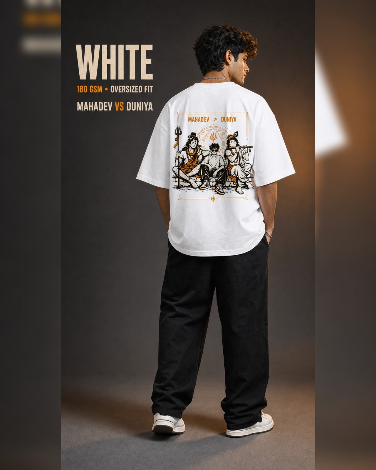 Mahadev Duniya Graphic Oversized T-Shirt – Shiva Krishna Edition