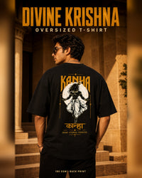Divine Kanha Lord Krishna Printed Oversized T-Shirt – Unisex