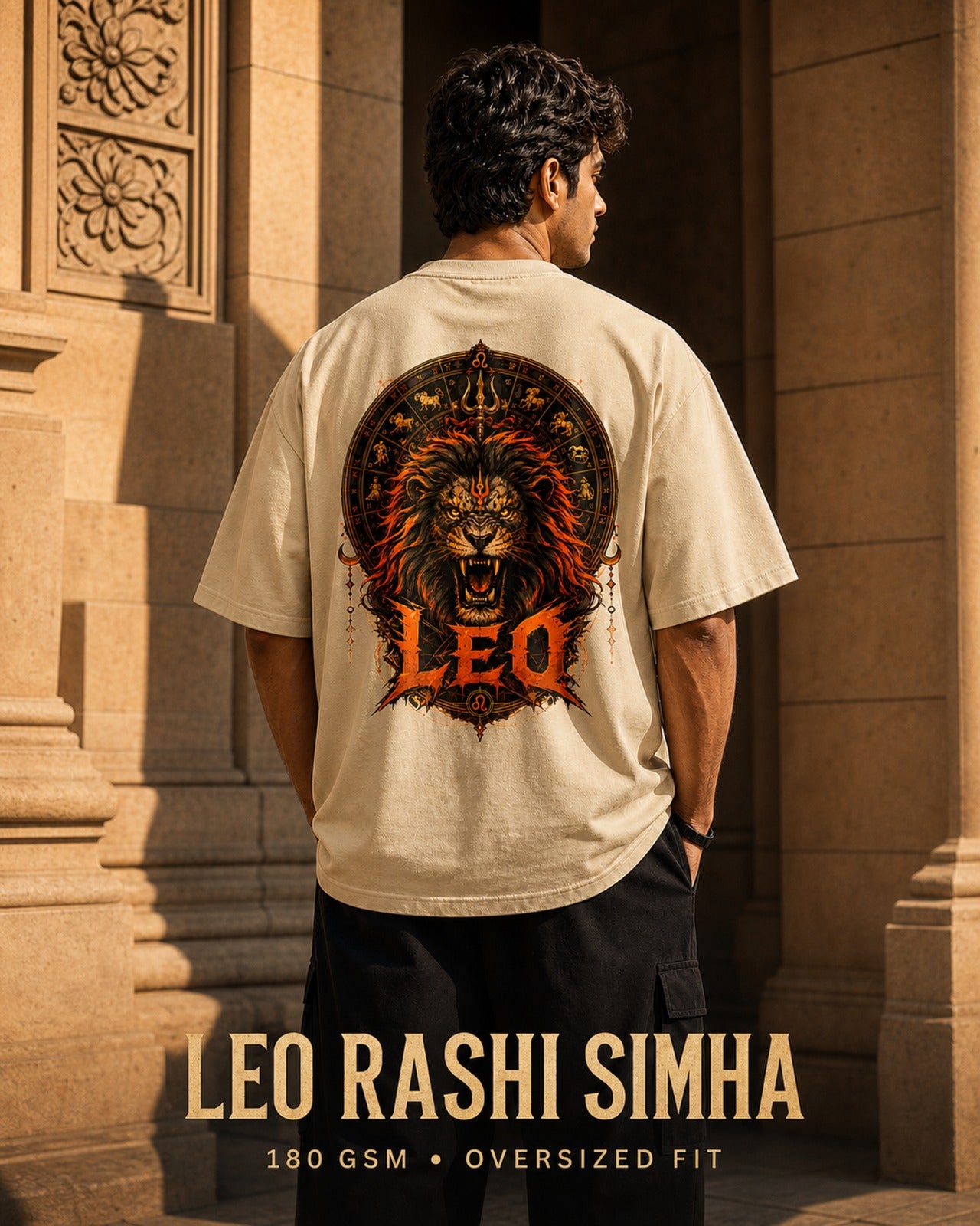 Leo  Simbha Rashi Unisex Oversized Standard T-Shirt